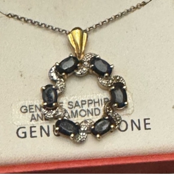 Jewelry - Elegant Sapphire and Diamond Pendant Necklace
